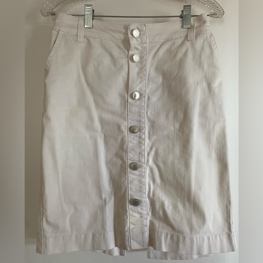 Charter club white jean button down skirt